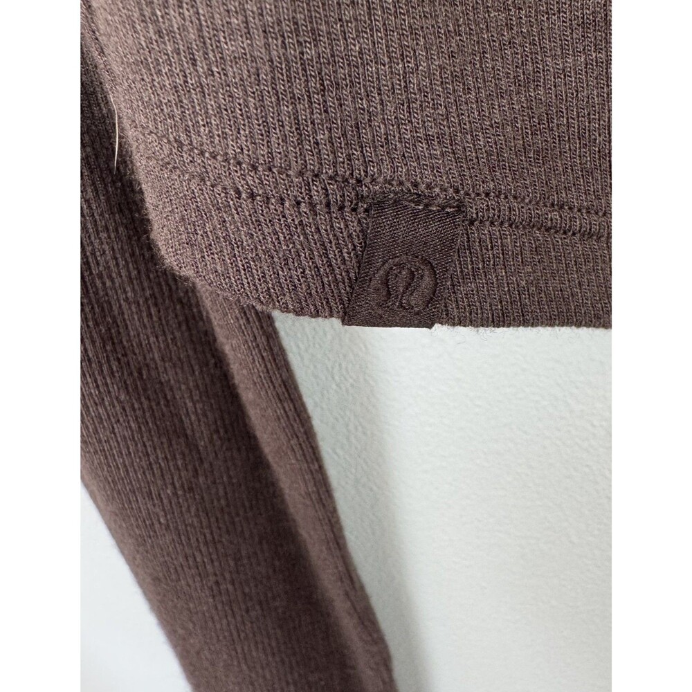 Lululemon Womens Brown Hold Tight Ribbed Crew Neck Henley 6 - Picture 5 of 5